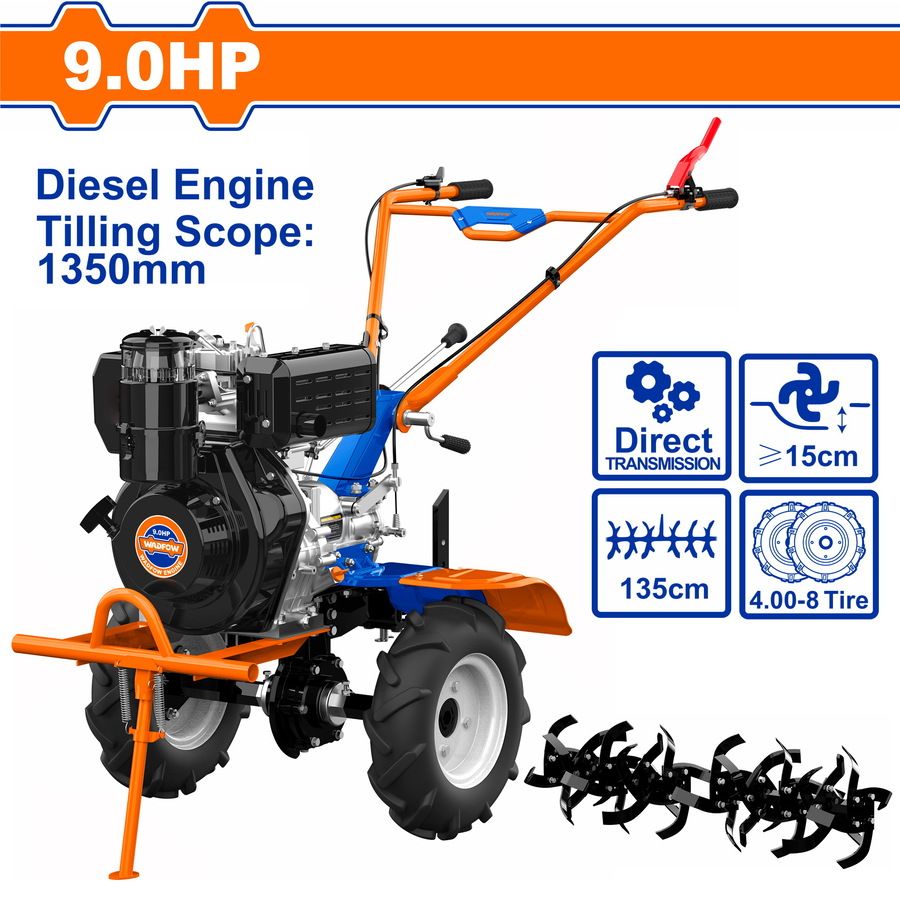 Máy xới đất dùng dầu diesel 9.0Hp (giật nổ) Wadfow WTL3A135