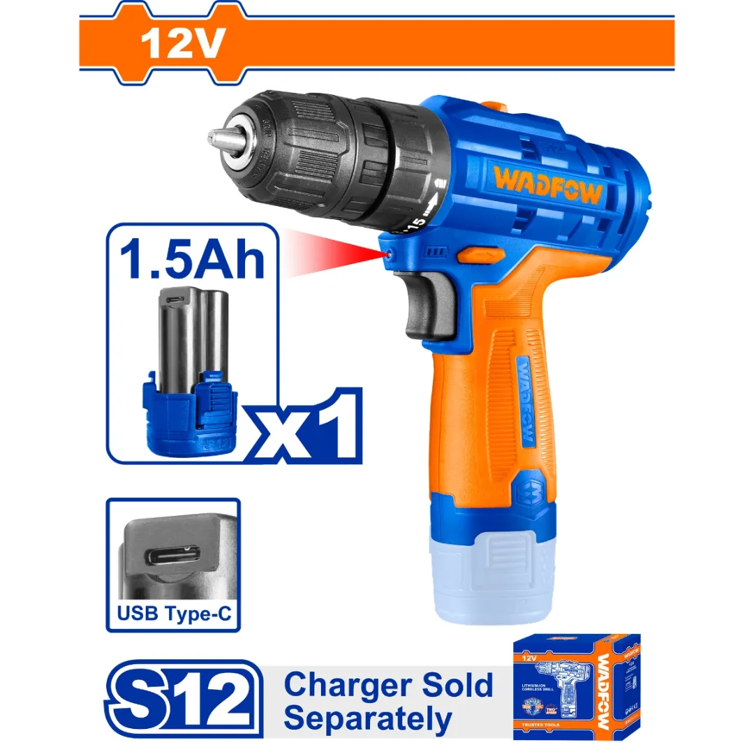 Máy khoan dùng pin 12V (không kèm dây & đầu sạc) Wadfow  WCDS520