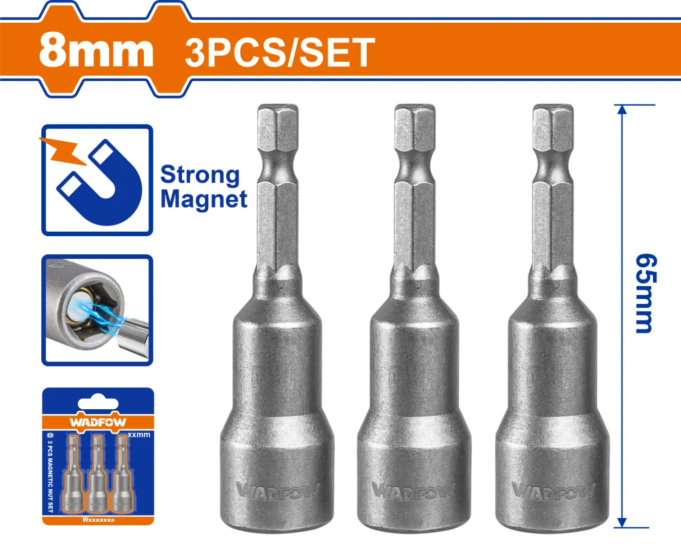 Bộ 3 mũi bắn tole 8mm-Wadfow WWR2K08