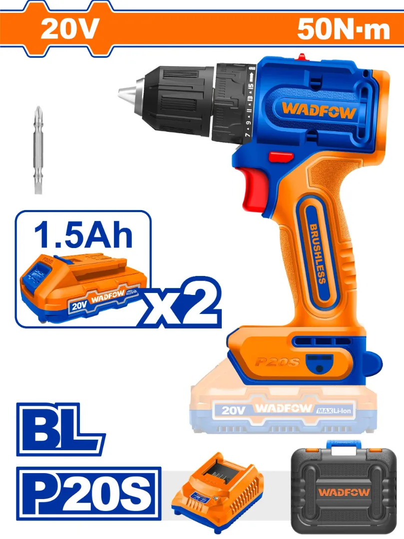 Máy khoan dùng pin 20V (không chổi than) Wadfow  WCDP552