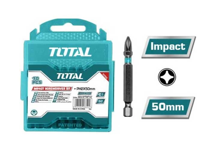 Mũi bắt vít PH2x50mm  (có nam châm hít)-TOTAL-TACIM16PH223
