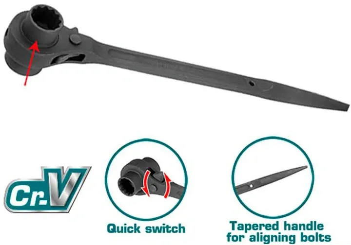 Cờ lê đuôi chuột tuýp đôi 19x21mm-TOTAL-THTRSW19211