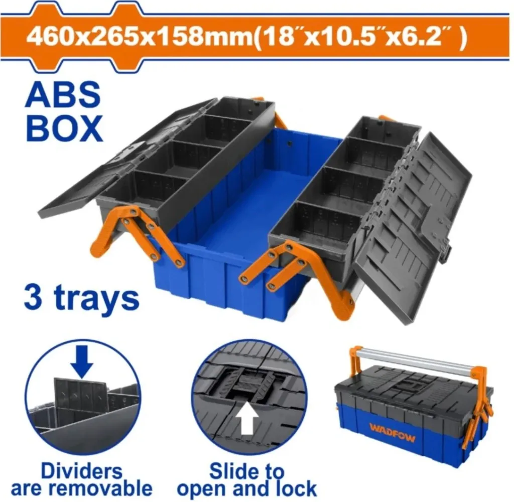 Hộp nhựa ABS đựng dụng cụ 3 khay-Wadfow WTB4303