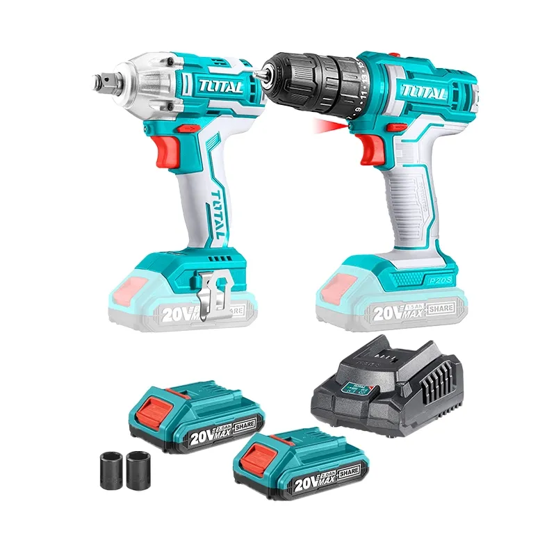 Bộ combo máy khoan TDLI200528 và máy siết buloong TIWLI2038 dùng pin 20V-TOTAL-TOSLI230702