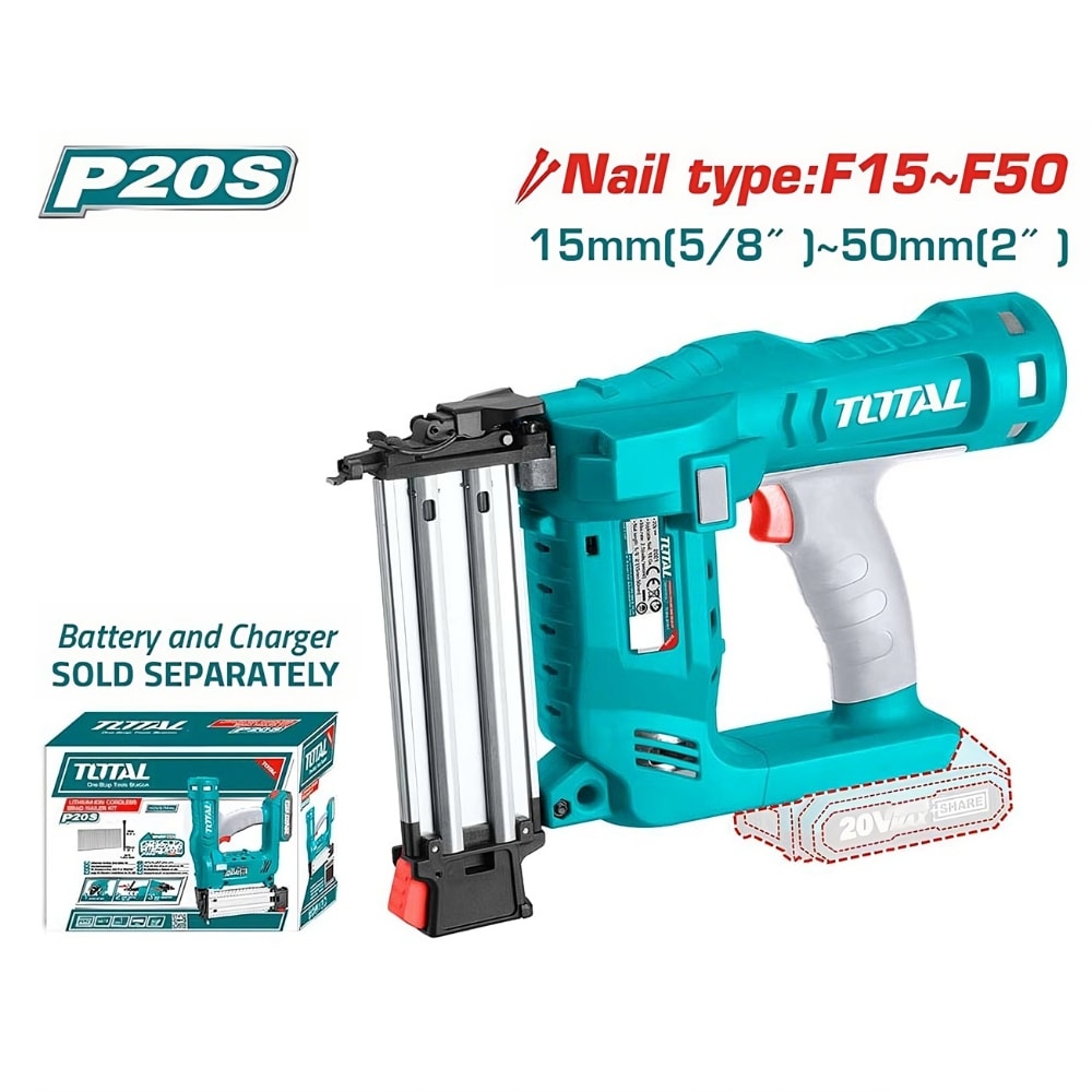Máy bắn đinh thẳng dùng pin Lithium-ion 20V (không kèm pin & sạc)-TOTAL-TCBNLI2028
