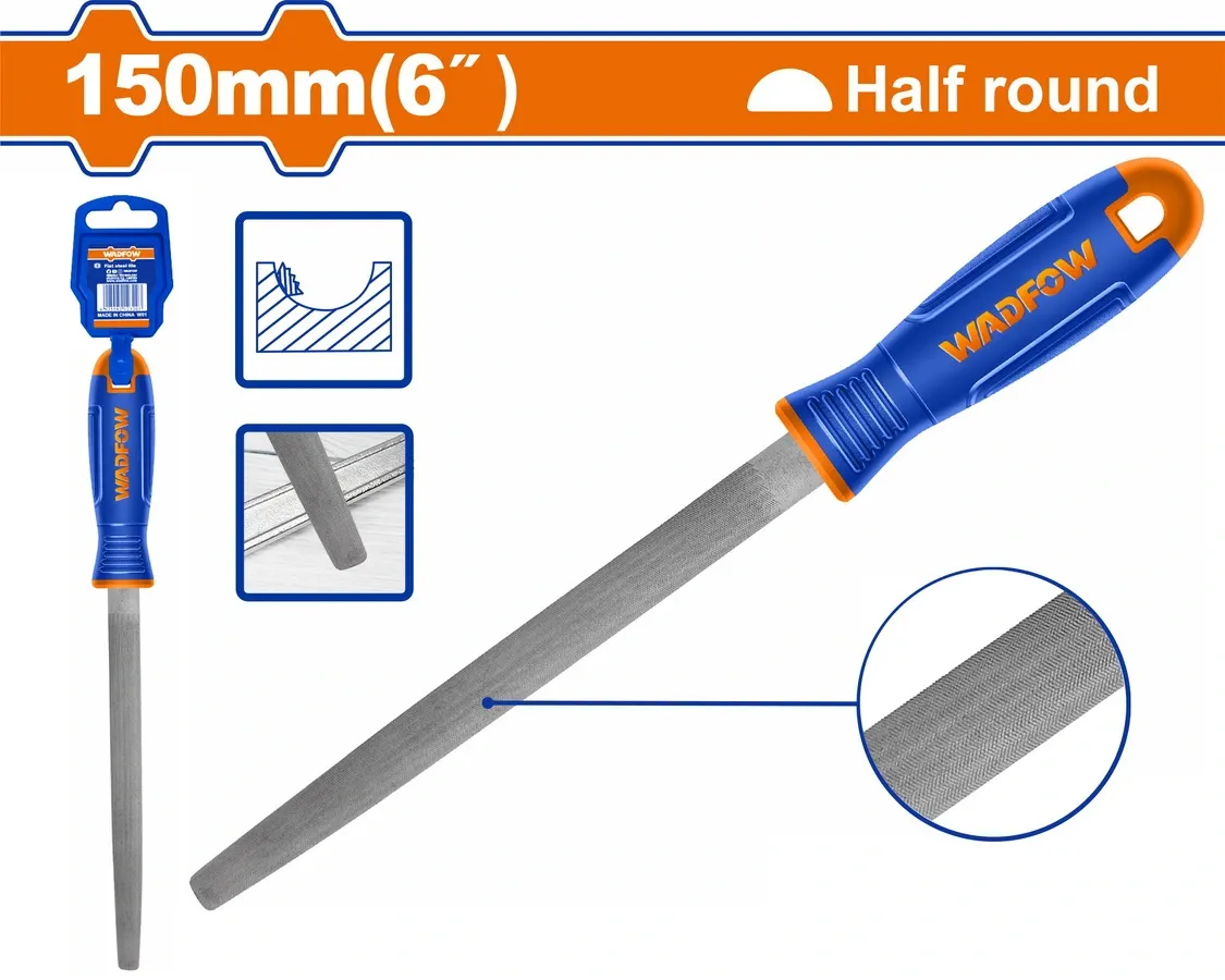 Giũa thép bán nguyệt 150mm(6")-Wadfow WFE7826