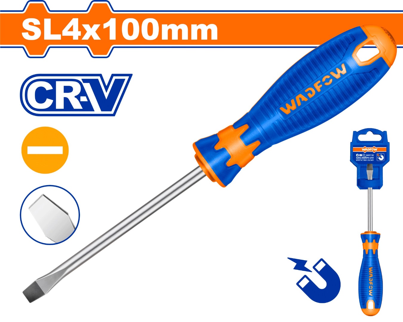 Tua vít dẹp SL4x100mm-Wadfow WSD1244