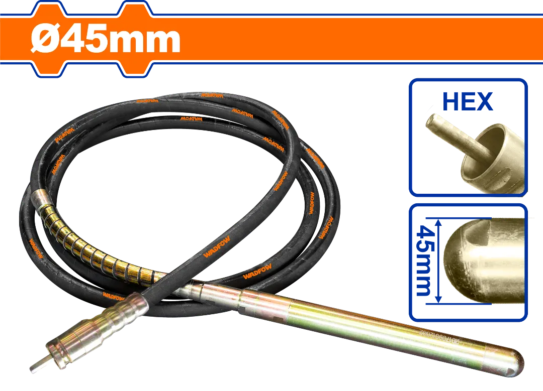 Dây đầm dùi bê tông Ø45mm Wadfow  WVRP2A45