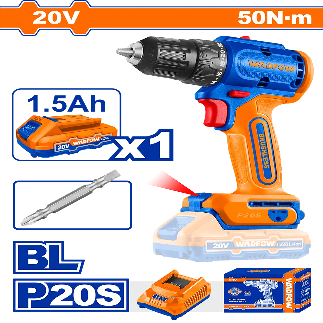 Máy khoan dùng pin 20V (không chổi than) Wadfow  WCDP5521