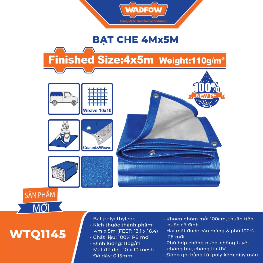 Bạt che 4mx5m-Wadfow-WTQ1145