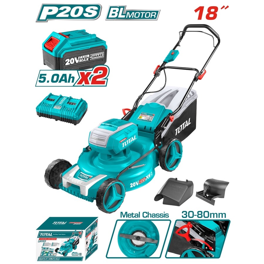 Máy làm vườn 18" dùng 2 pin 20V-TOTAL-TLMLI20182