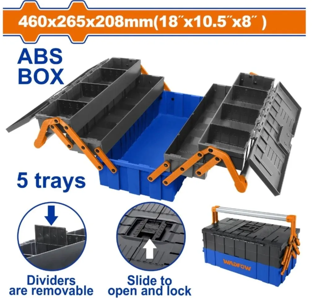 Hộp nhựa ABS đựng dụng cụ 5 khay-Wadfow WTB4305