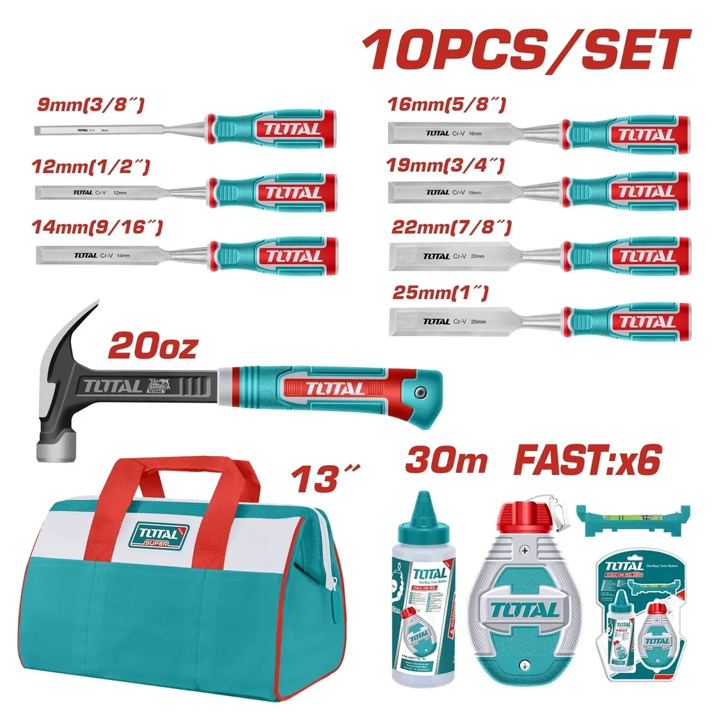 Bộ combo 10 công cụ ngành gỗ-TOTAL-TOS230906