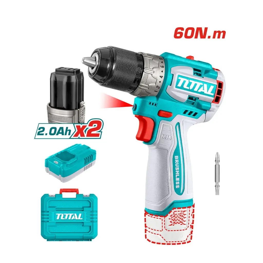 Máy khoan  không chổi than dùng pin 16V-TOTAL-TDLI16682