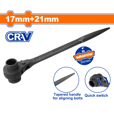 Cờ lê đuôi chuột tuýp đôi 17mm+21mm-Wadfow WSA7102