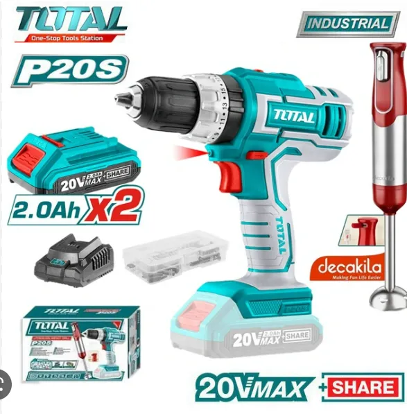 Bộ combo máy khoan búa TIDLI20031
dùng pin 20V và máy xay cầm tay
KMJB023R 
hiệu DECAKILA-TOTAL-TOSLI22112