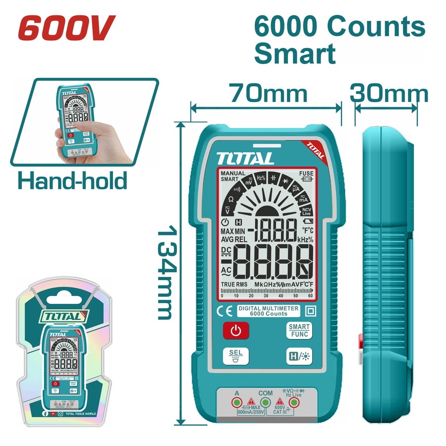 Đồng hồ vạn năng kỹ thuật số-TOTAL-TMT516004