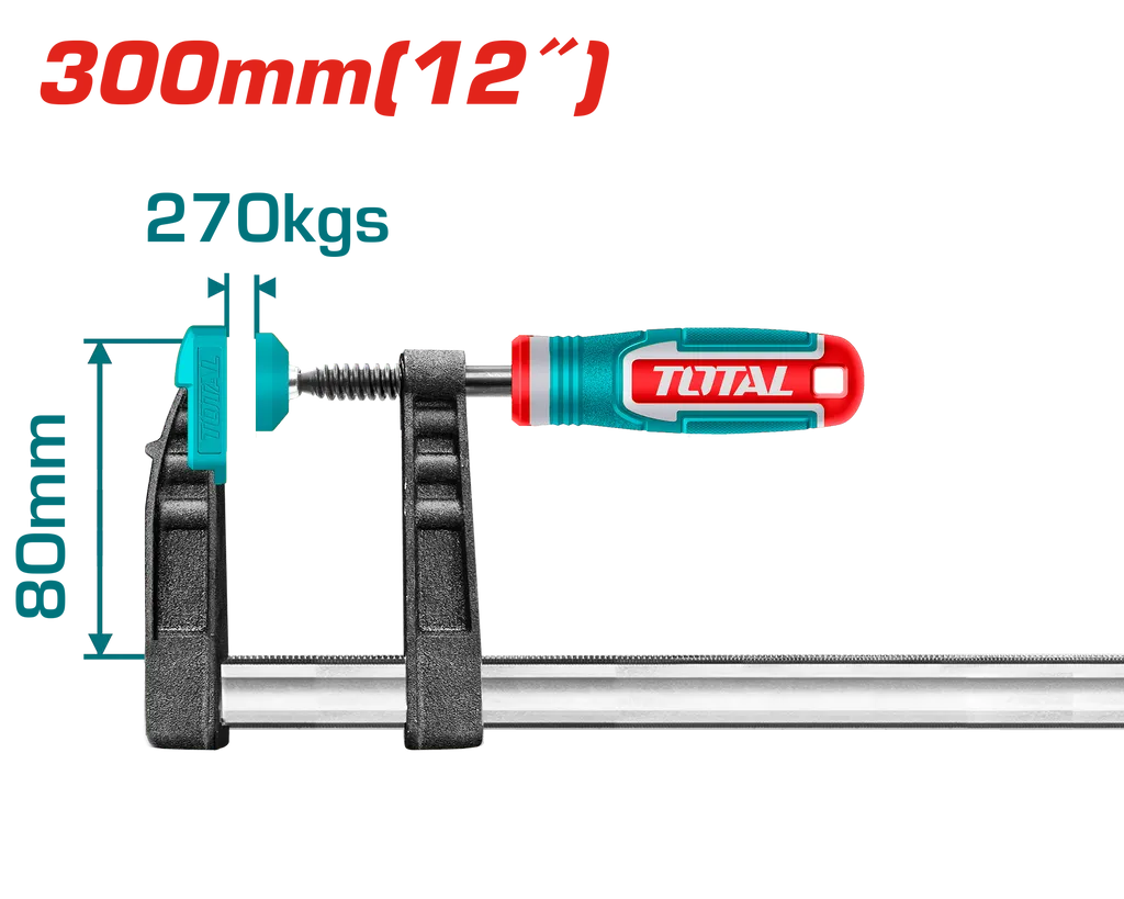Kẹp gỗ chữ F (80x300) -TOTAL-THT1320801