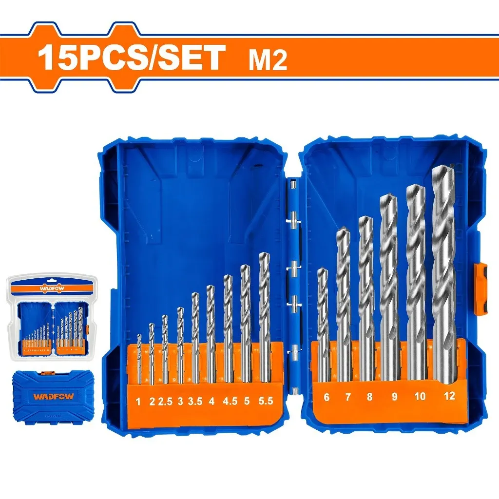 Bộ 15 mũi khoan kim loại HSS M2 WADFOW WTD6525