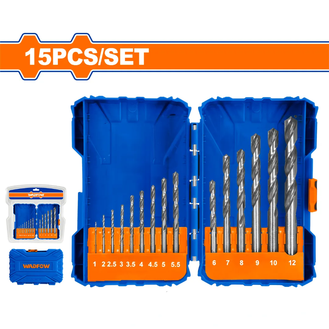 Bộ 15 mũi khoan kim loại HSS WADFOW WTD6515