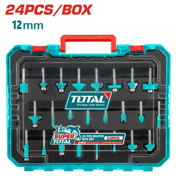 Bộ 24 mũi phay duôi 12mm-TOTAL-TACSR12412