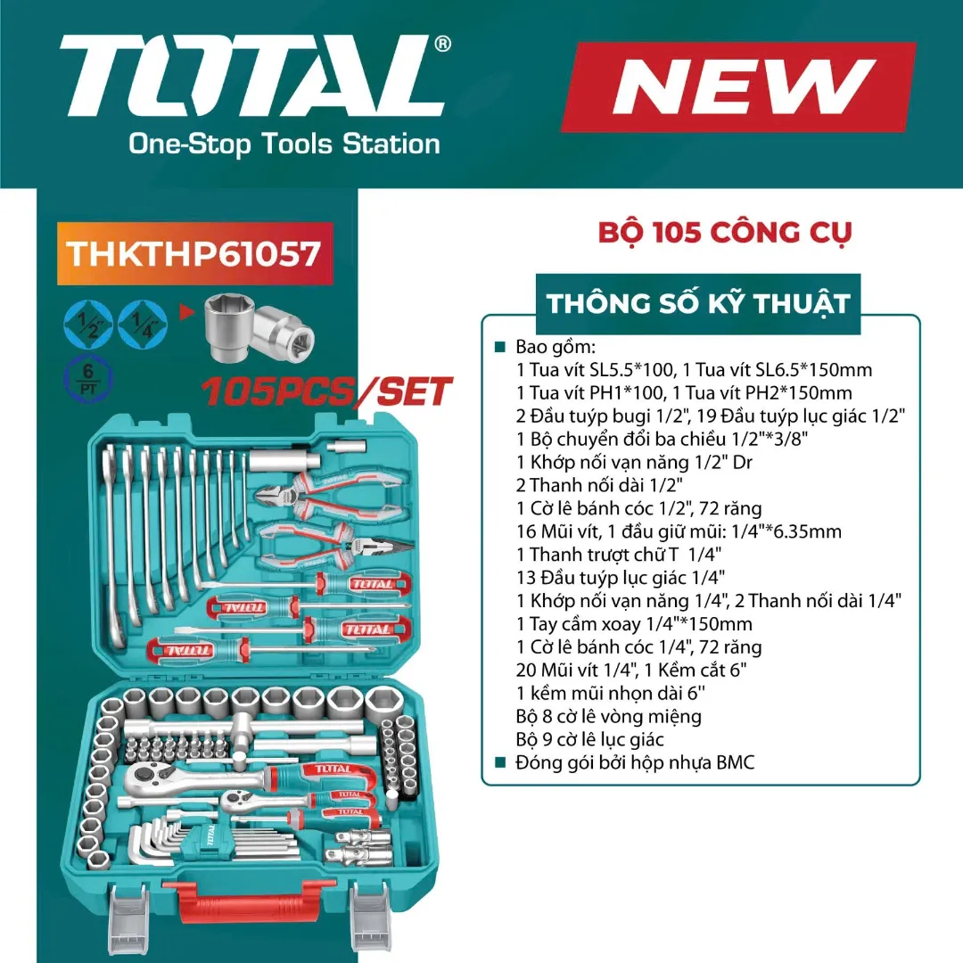 Bộ 105 công cụ -TOTAL-THKTHP61057