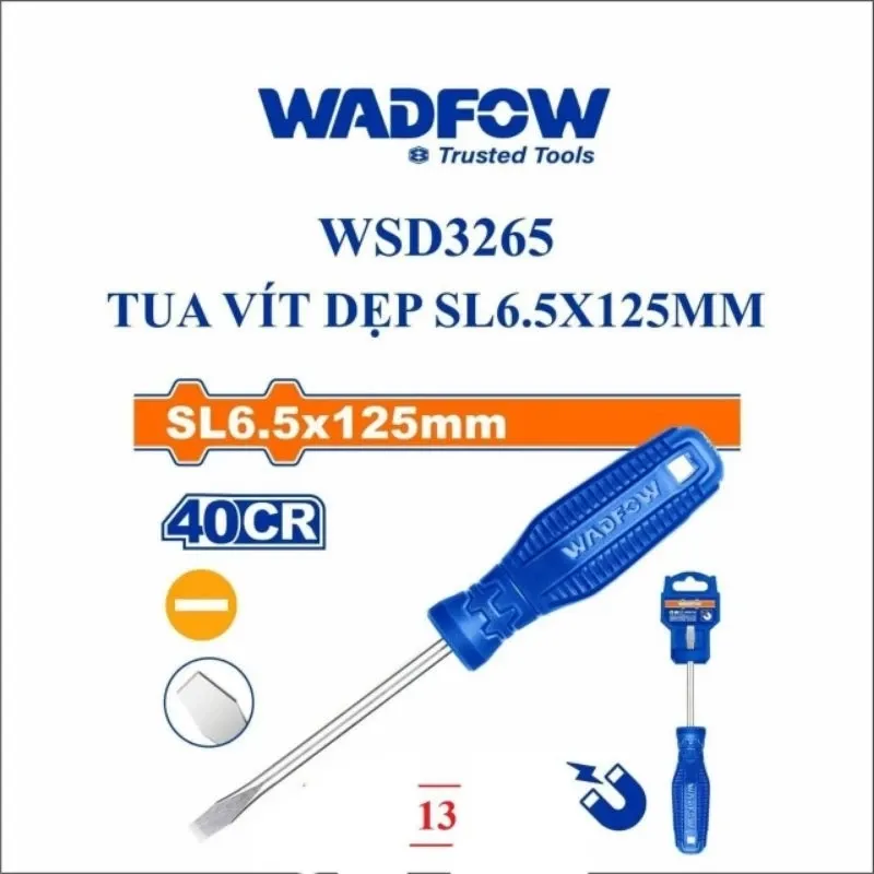 Tua vít dẹp SL6.5x125mm-Wadfow WSD3265