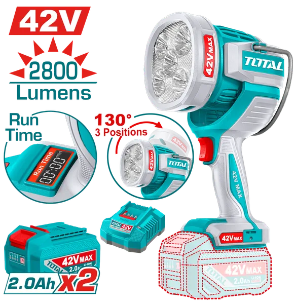 Đèn làm viêc dùng pin 42V-TOTAL-TWLI42896