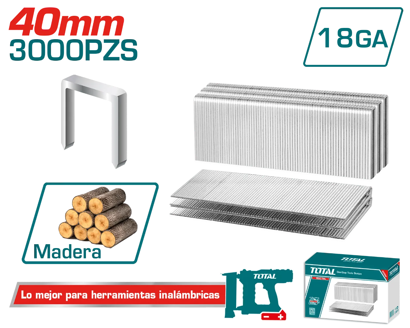 Đinh bấm U 40mm-TOTAL-TAC918403