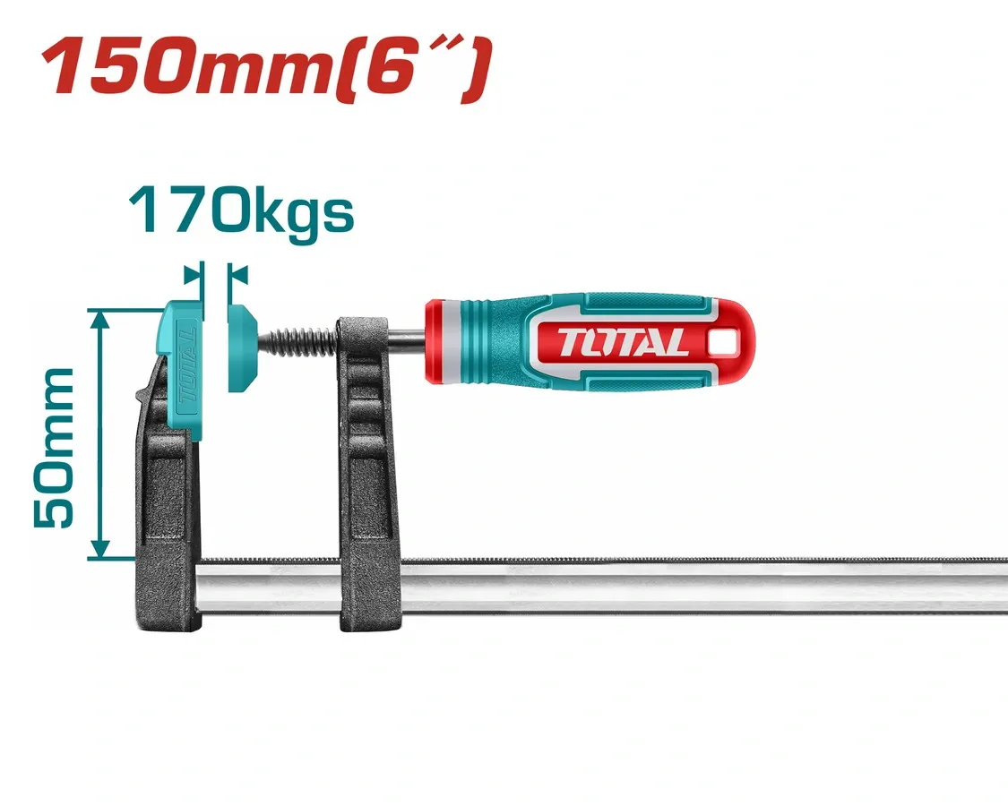 Kẹp gỗ chữ F (50x150) -TOTAL-THT1320501