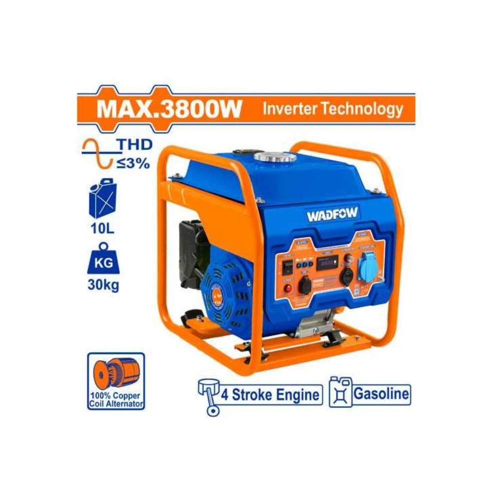 Tổ máy phát điện dùng xăng biến tần 5500W Wadfow WGEAB08