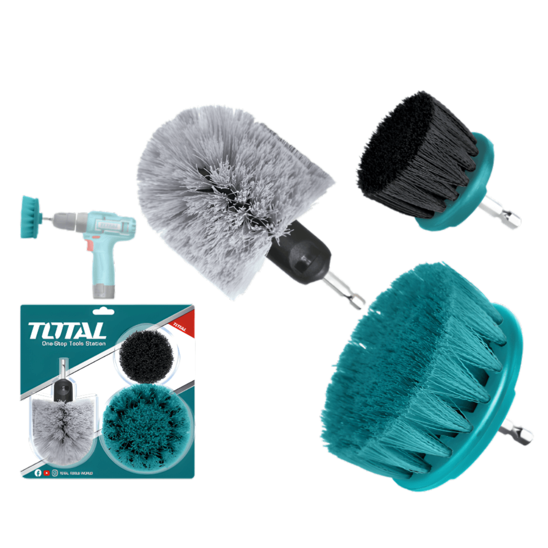 Bộ 3 bàn chải sợi cứng 2.5 inch, sợi mềm 3.5 inch và sợi dẻo 4 inch-TOTAL-TACB0301