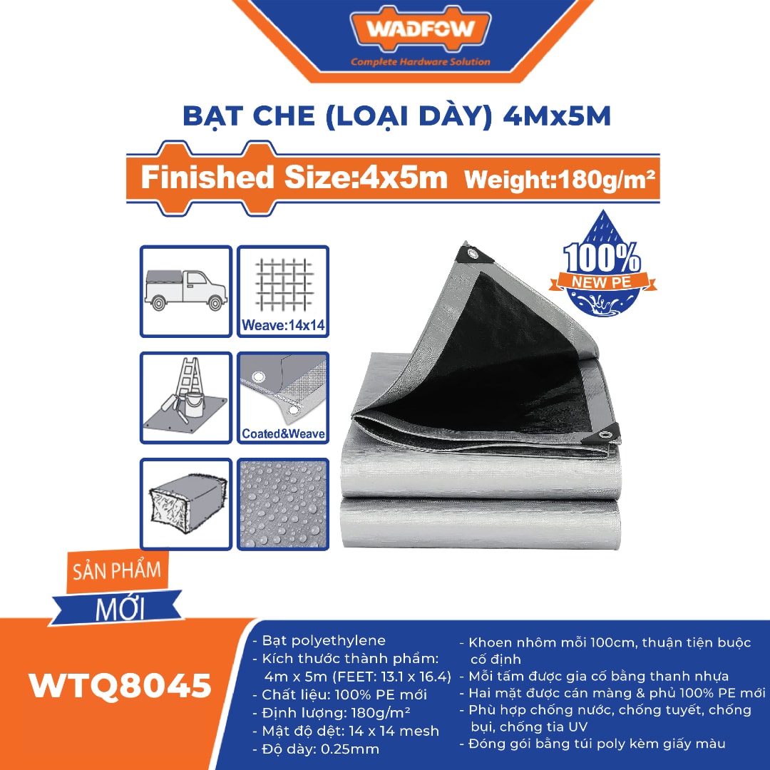 Bạt che (loại dày) 4mx5m -Wadfow-WTQ8045