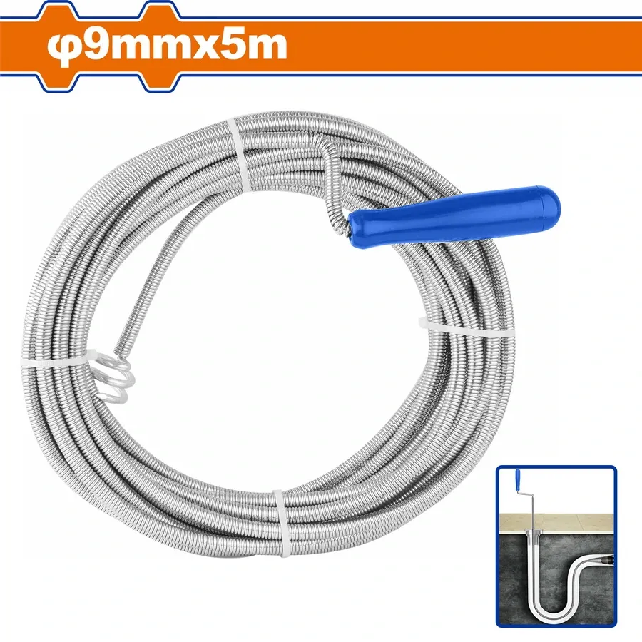 Dụng cụ thông tắc đường ống 9mmx5M-Wadfow WDD2305
