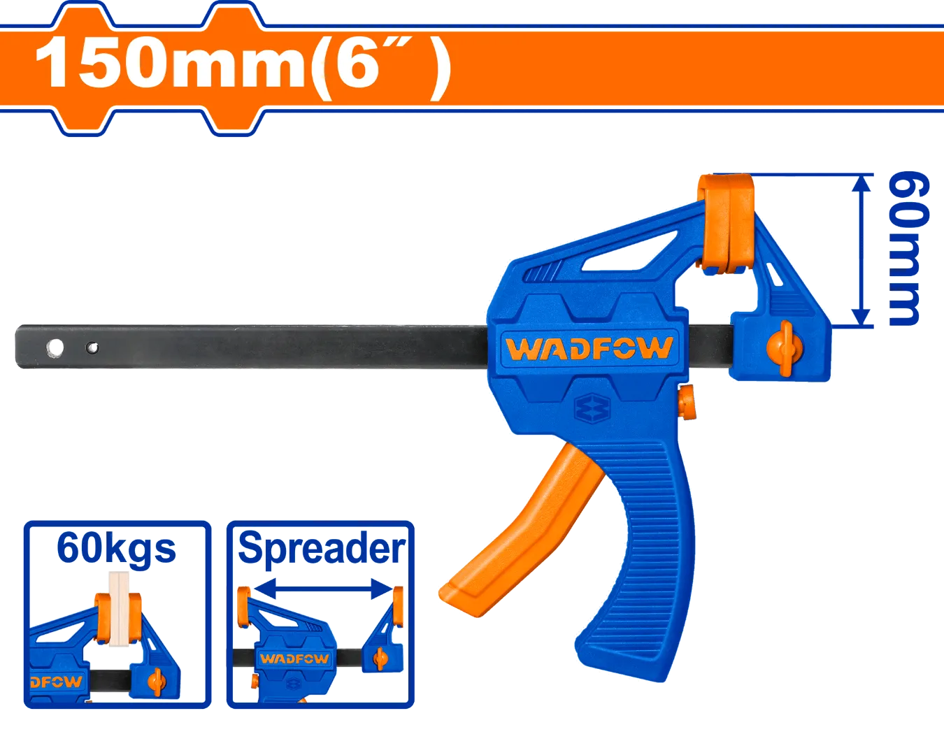 Thanh kẹp nhanh 150mm(6")-Wadfow WCP4306