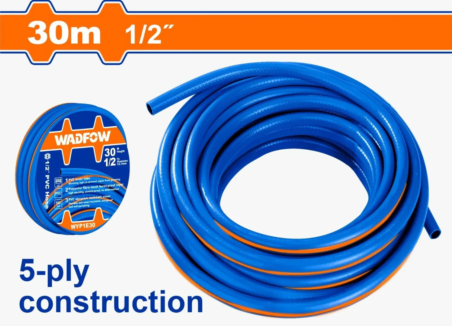 Ống PVC 1/2"-30m Wadfow WYP1E30