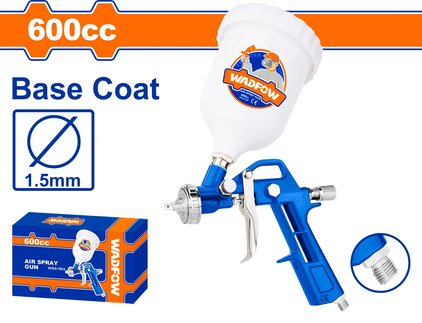 Bình phun sơn dùng khí 600cc Wadfow WGA1504