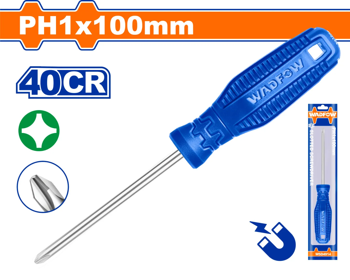 Tua vít bake PH1x100mm-Wadfow WSD4914