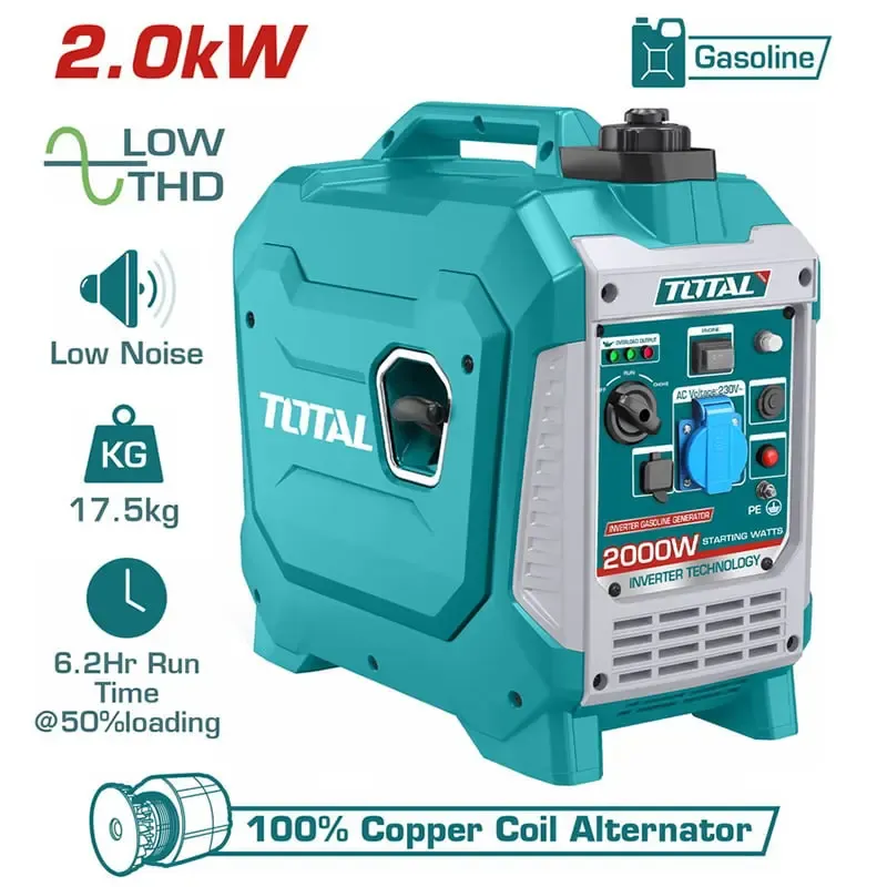 Tổ máy phát điện  dùng xăng biến tần 2.0kW-TOTAL-TP523006