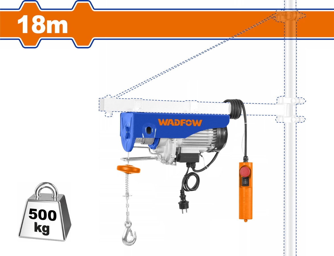 Máy tời cáp điện 800W-18m Wadfow WETH1A01