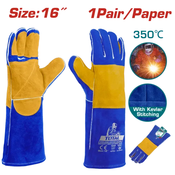 Găng tay vải da dùng máy hàn-TOTAL-TSP15216
