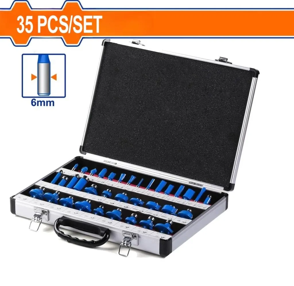 Bộ 35 mũi phay gỗ 6mm WADFOW WRG2P06