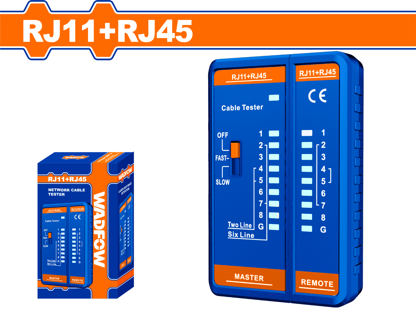Thiết bị kiểm tra cáp mạng RJ11+RJ45-Wadfow WTP9501