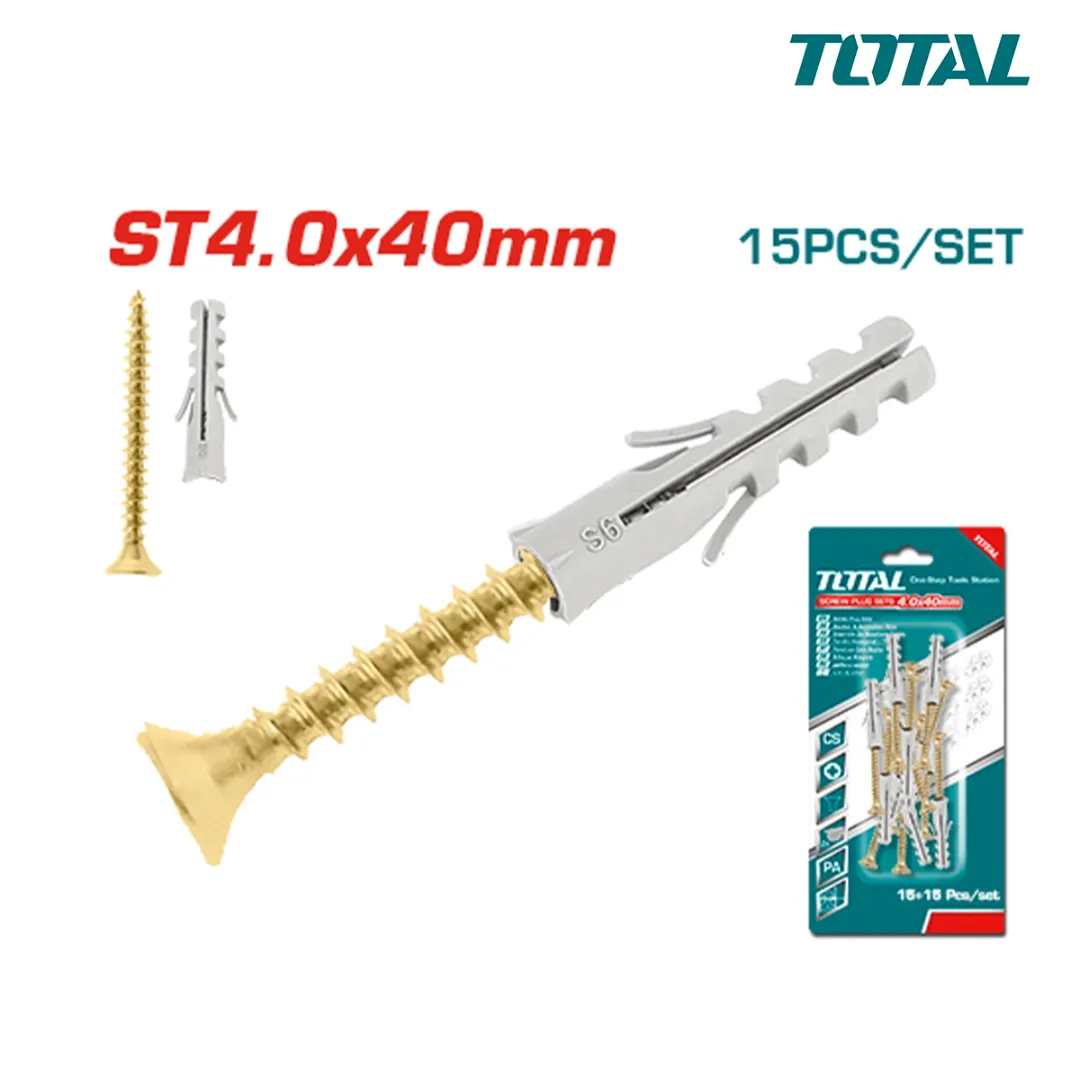 Bộ 15 tắc kê vít ST4.0x40mm -TOTAL-WJSPK4504512