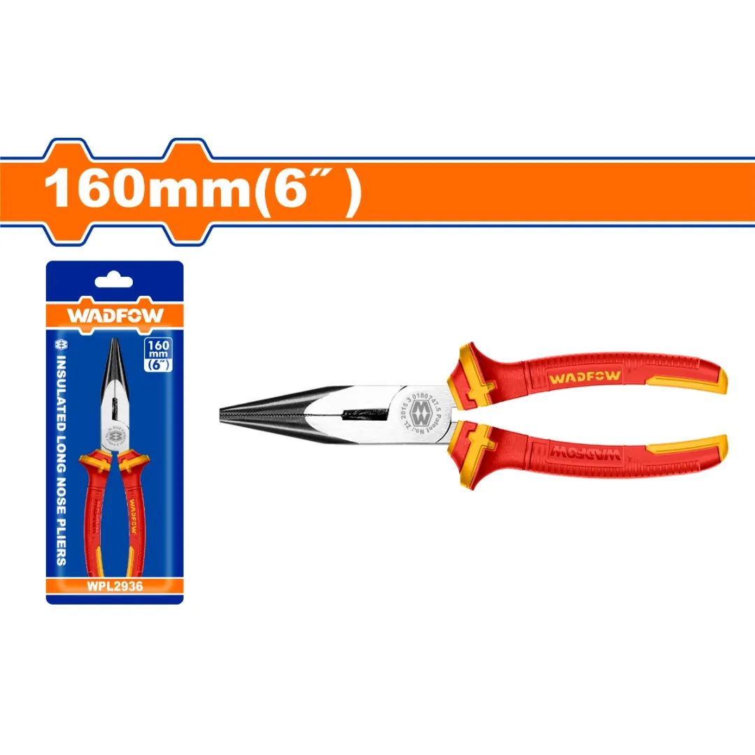 kìm mũi dài cách điện 6"-Wadfow WPL2936