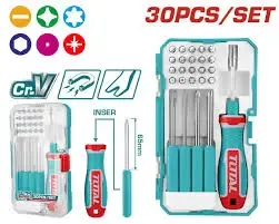 Bộ 30 tua vít và đầu vít có thể thay thế-TOTAL-TACSD30306