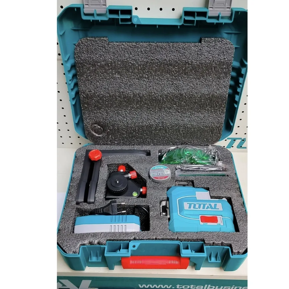 Máy đo mức cân bằng tia laser xanh 3D dùng pin 16V-TOTAL-TLL301201