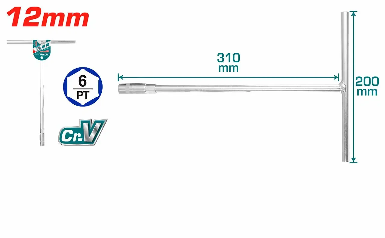 Thanh vặn tay cầm 
T 12mm -TOTAL-THTSW1206