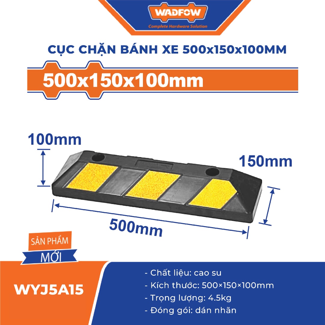 Cục chặn bánh xe 500x150x100mm-Wadfow-WYJ5A15