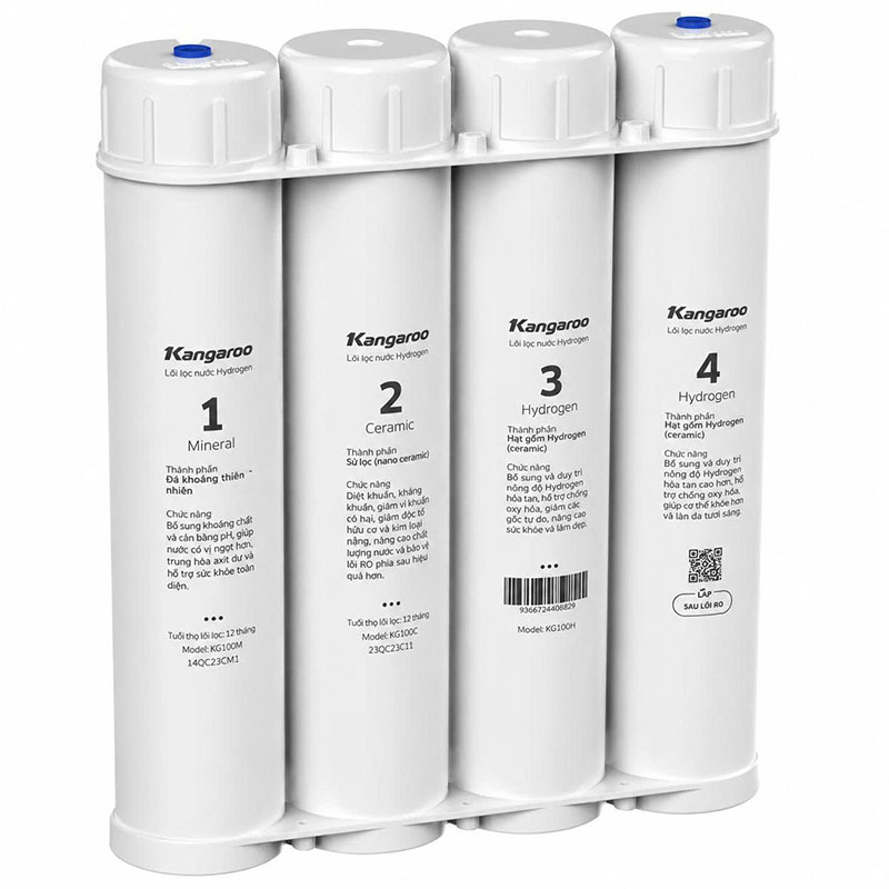 Lắp đặt cụm bộ 4 lõi lọc Max Hydrogen Kangaroo dễ dàng